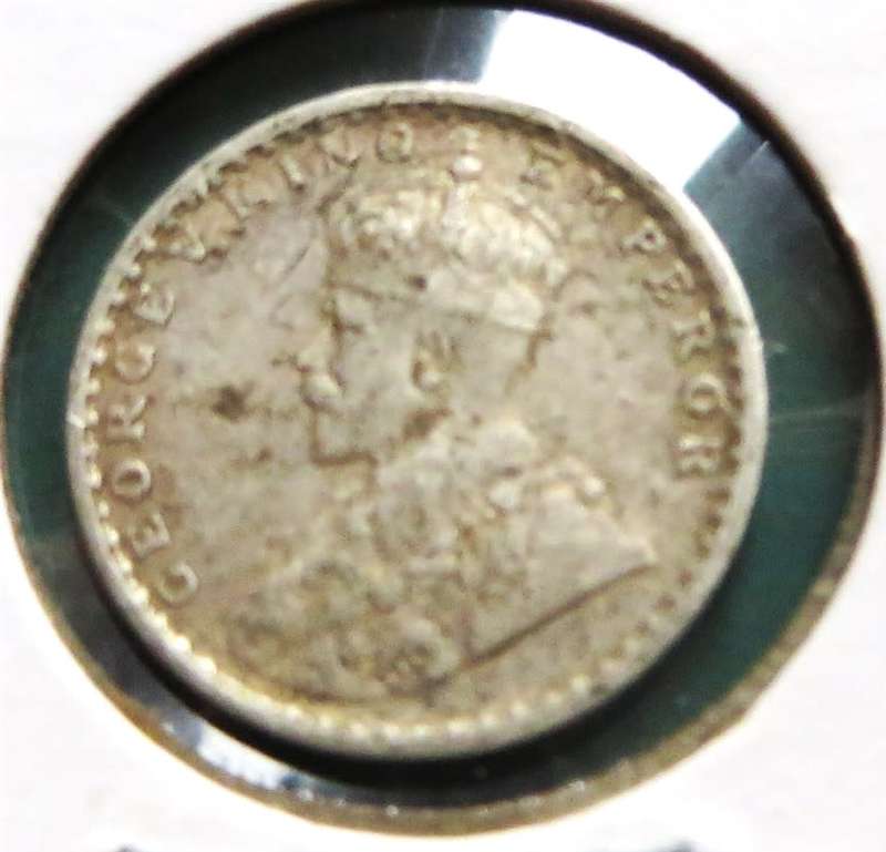 1917 British India 2 Annas SILVER
