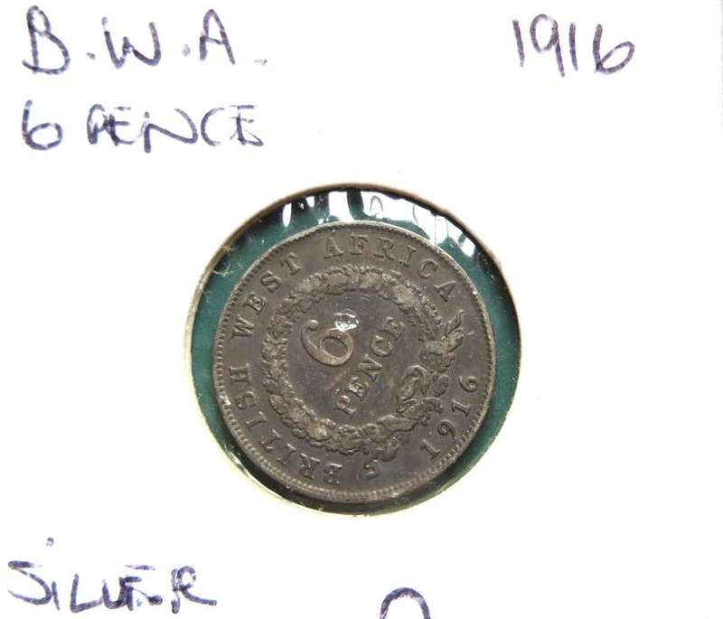 1916 British West Africa Sixpence SILVER