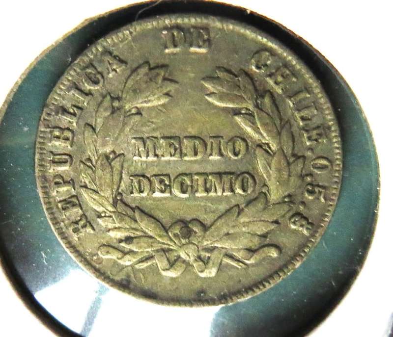 1892 Chile 1/2 Decimo SILVER