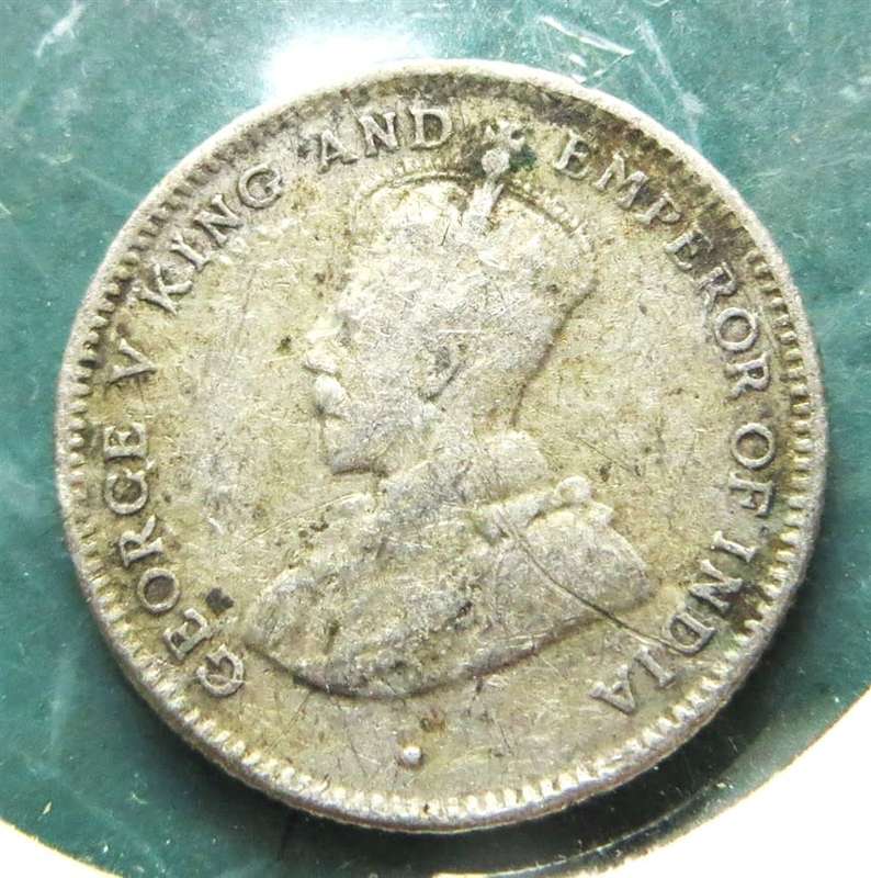 1911 Ceylon SILVER 25 Cents