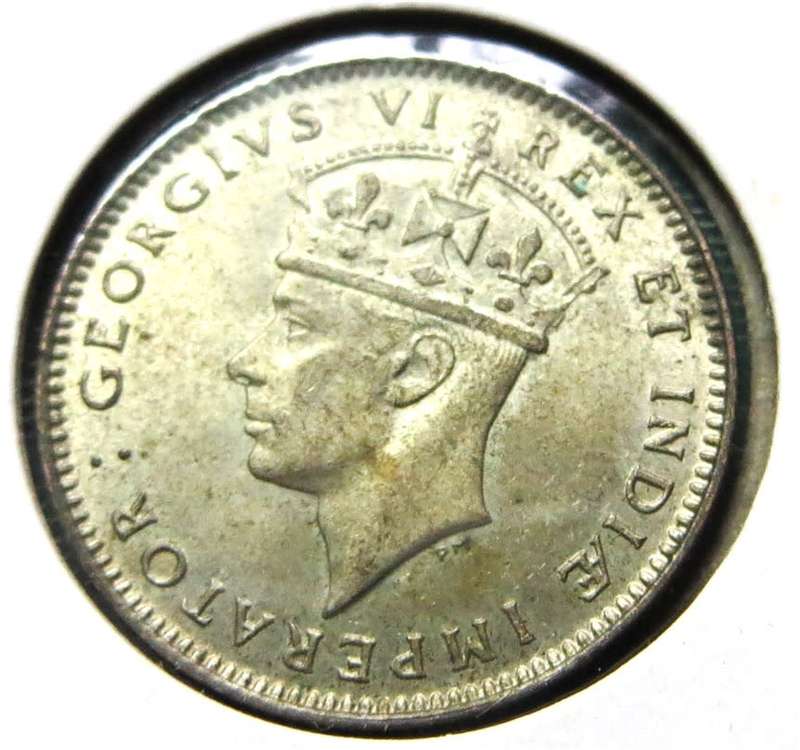 1937 East Africa 50 Cents SILVER