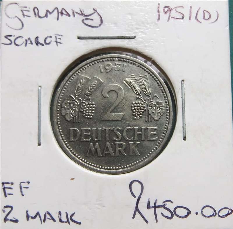 1951(D) Germany 2 Deutsche Marks SCARCE