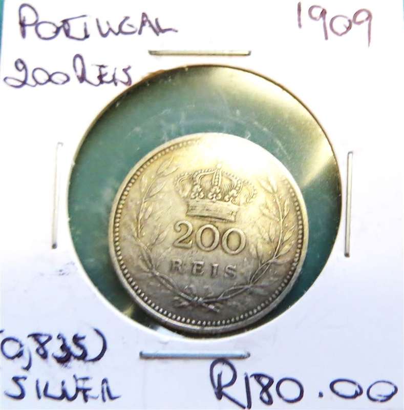 1909 Portugal SILVER 200 Reis