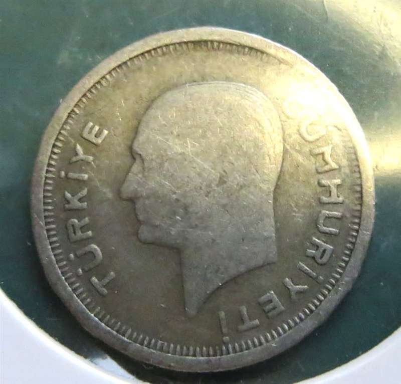 1935 Turkey SILVER 25 Kurus