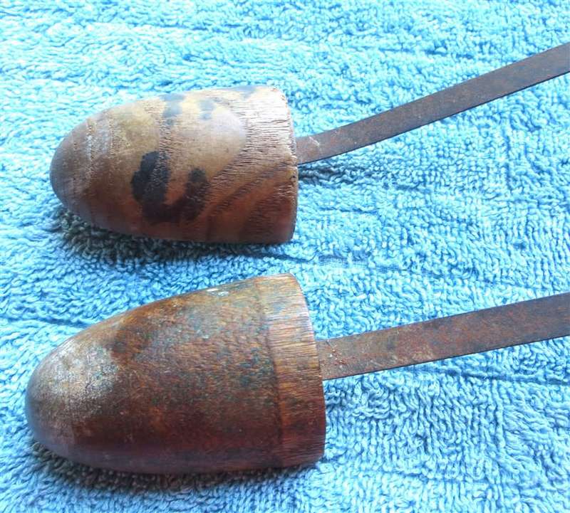 2 x Vintage Wood + Metal Shoe Stretcher/Tree - 1 Bid for Both