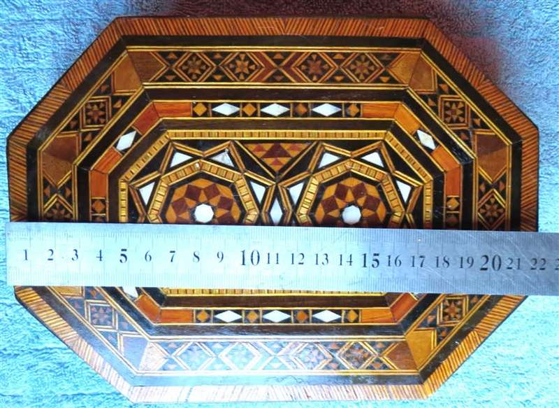 Vintage Wood Inlay Marquetry Wood Box