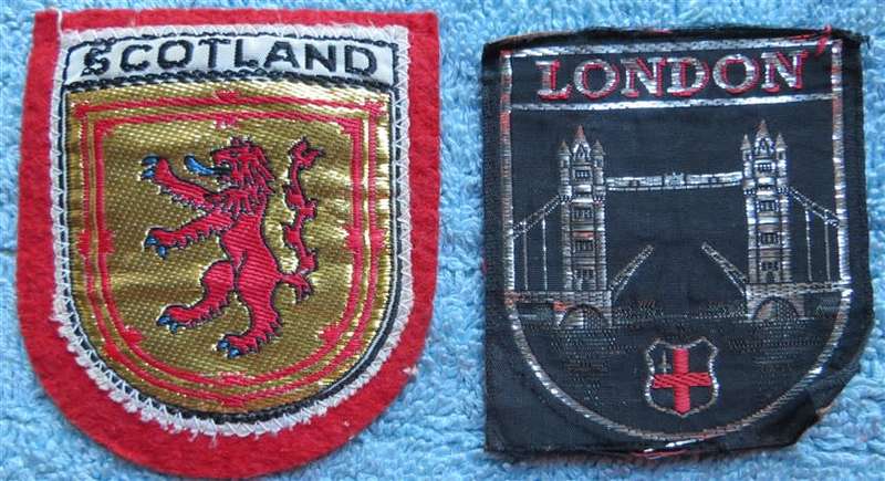 Embroidered London & Scotland Travel Badges x 2 - 1 Bid
