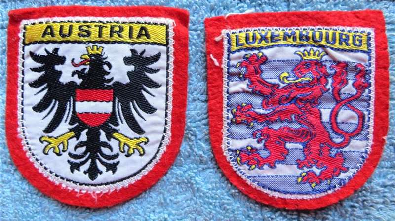 Embroidered Austria & Luxembourg Travel Badges x 2 - 1 Bid