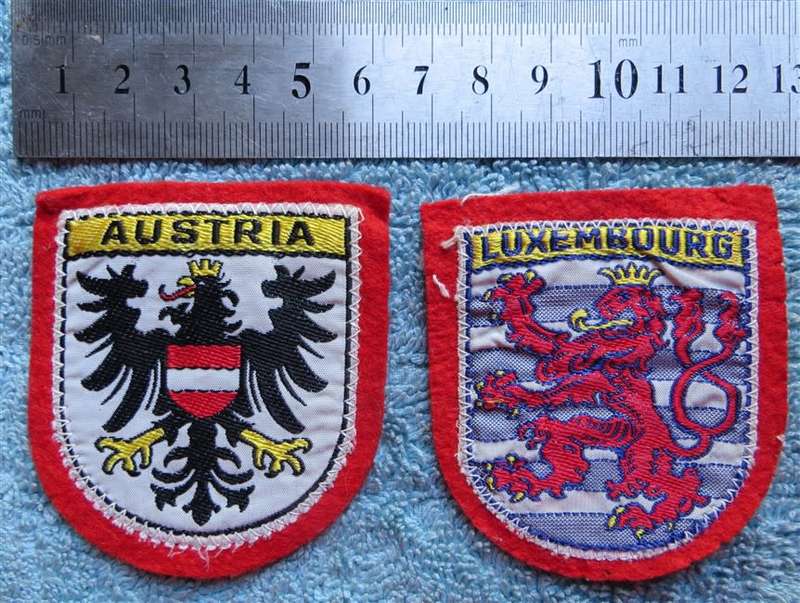 Embroidered Austria & Luxembourg Travel Badges x 2 - 1 Bid