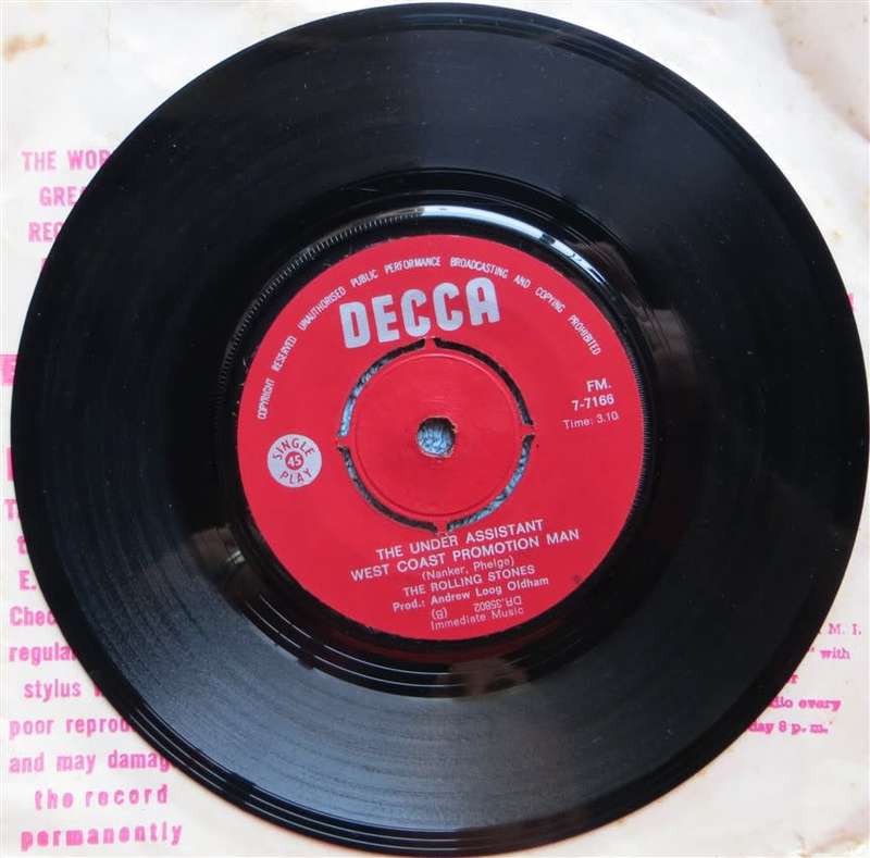The Rolling Stones Vintage  7`Vinyl Get no Satisfaction/The Under Assistant