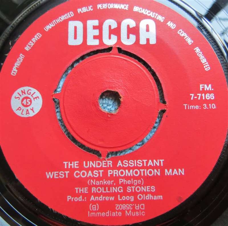 The Rolling Stones Vintage  7`Vinyl Get no Satisfaction/The Under Assistant
