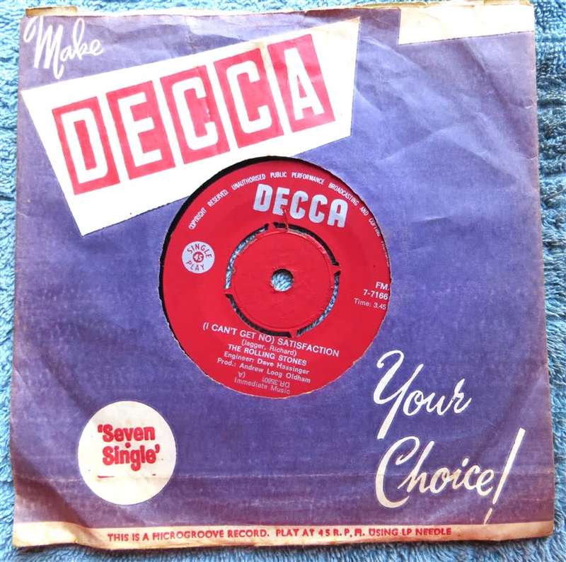 The Rolling Stones Vintage  7`Vinyl Get no Satisfaction/The Under Assistant