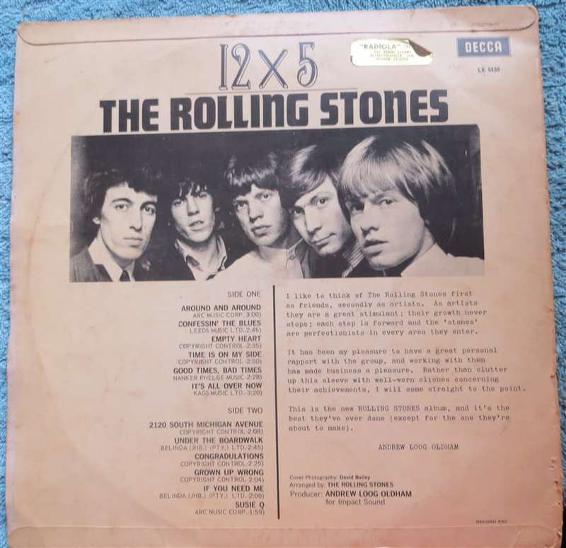 The Rolling Stones - 12 X 5 Vintage Vinyl G Cover /VG