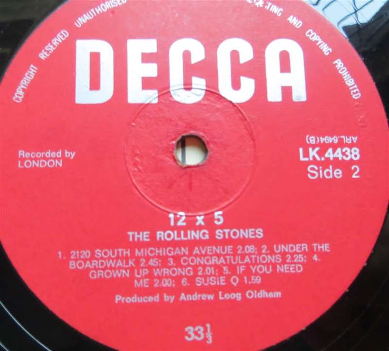 The Rolling Stones - 12 X 5 Vintage Vinyl G Cover /VG