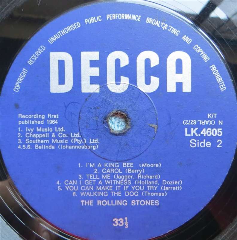 The Rolling Stones - 1964 Vintage Vinyl G Cover / VG