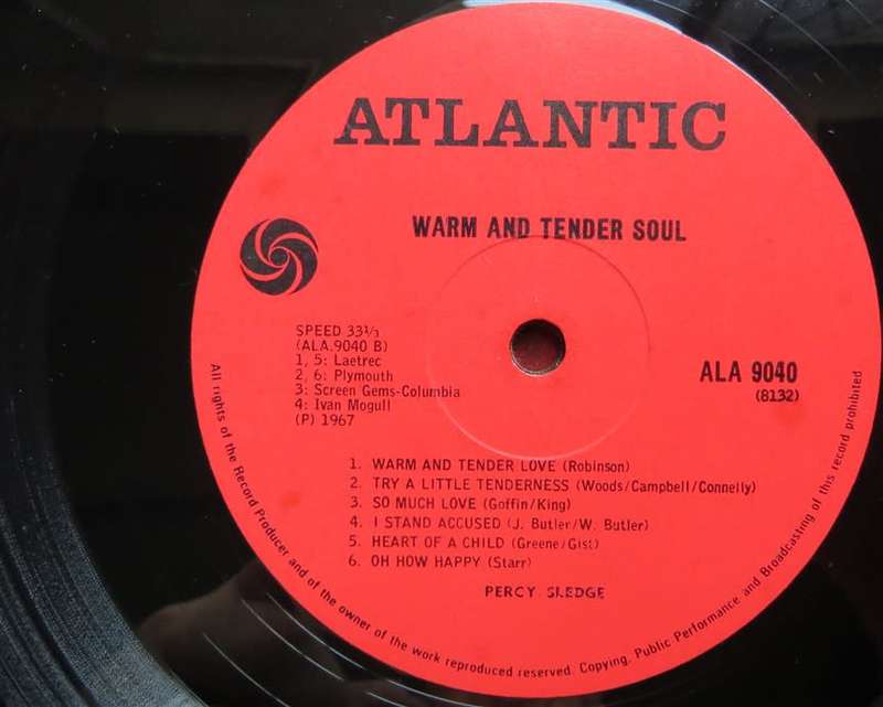 Percy Sledge - Warm & Tender soul Vintage Vinyl LP Cover VG/VG