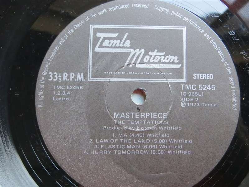 The Temptations - Vintage Vinyl LP Cover G/VG