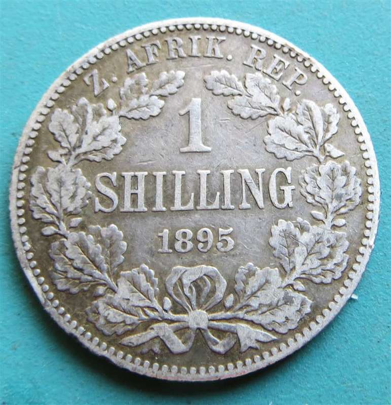 ZAR 1895 1 Shillings 0.925 Silver Coin