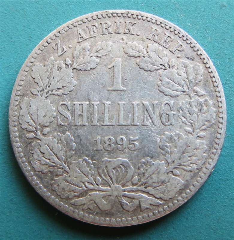 ZAR 1895 1 Shillings 0.925 Silver Coin