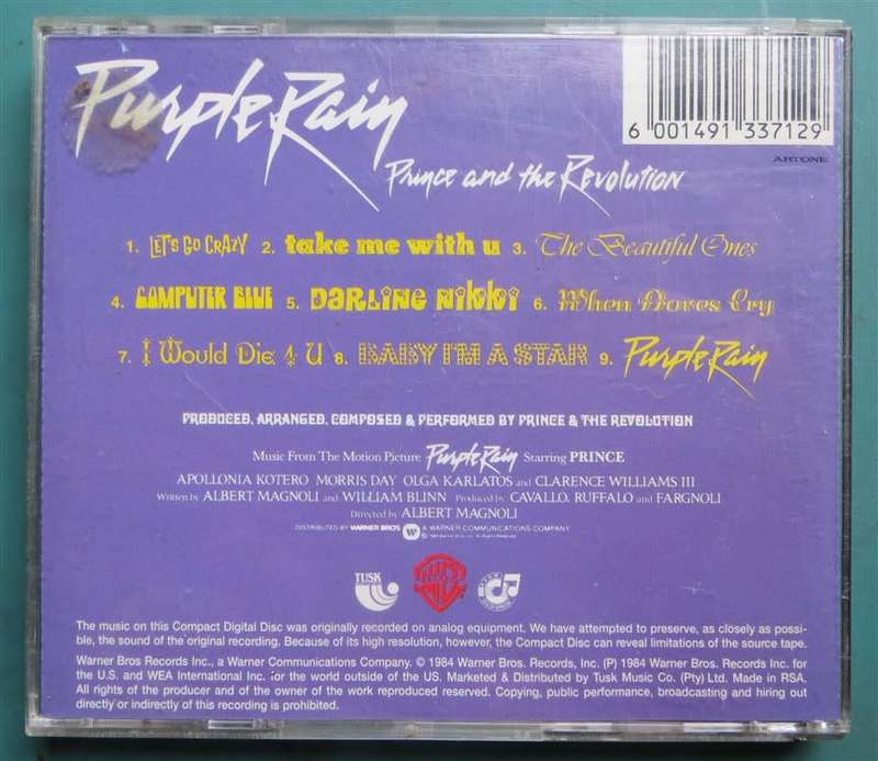 Vintage Purple Rain - Prince and the Revolution CD - Plays Great