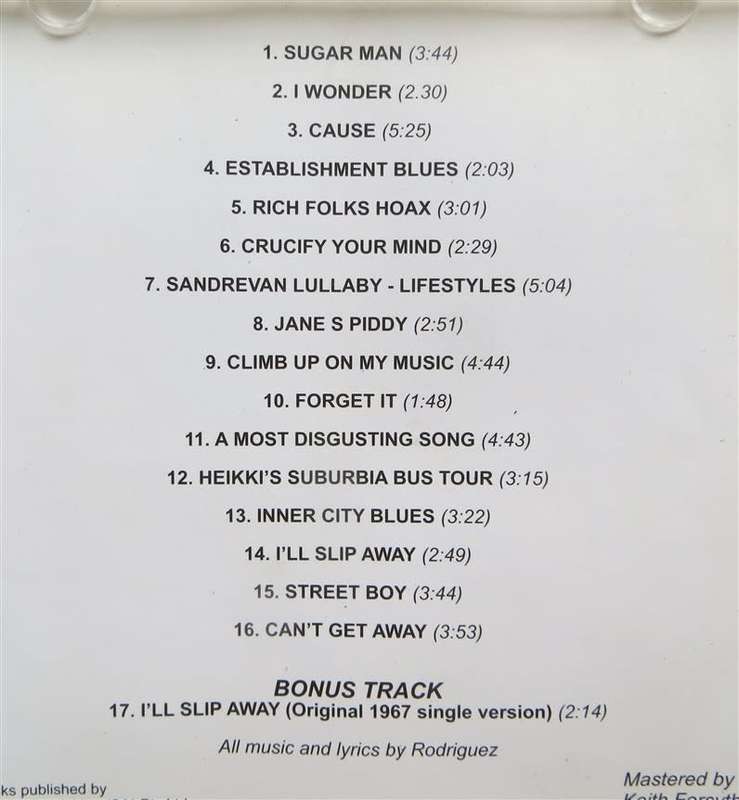 Rodriguez Sugarman The Best Of CD - Plays Great