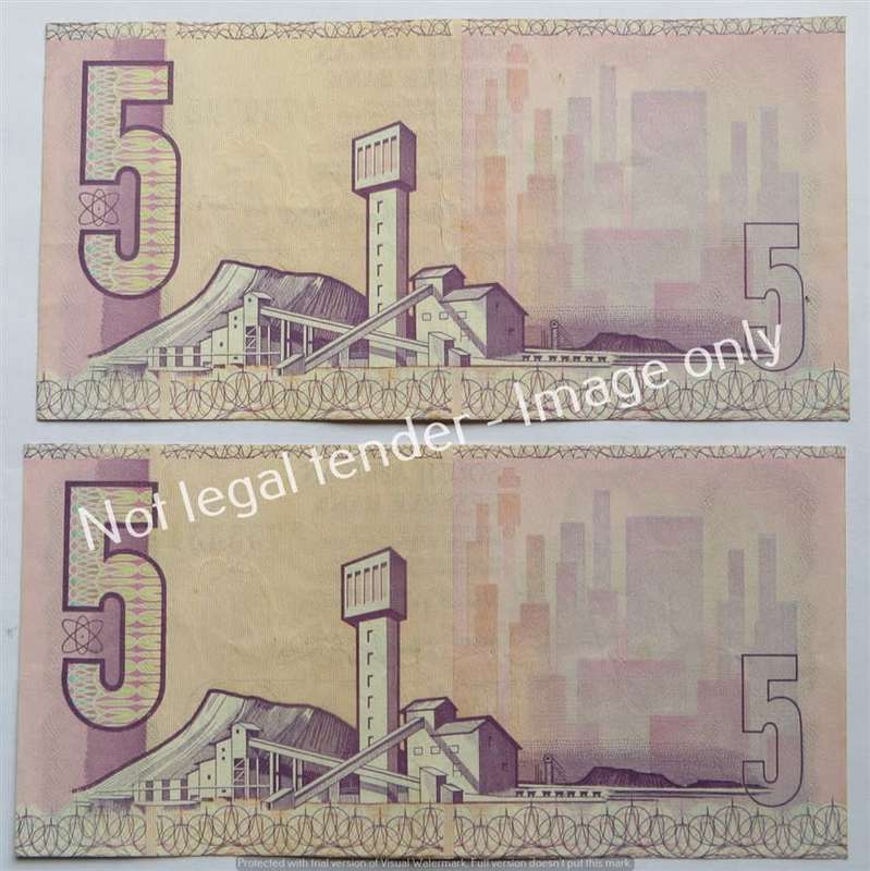 2 x TW De Jongh R5 Notes B71 Prefix