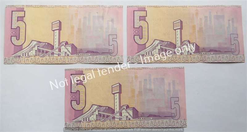 3 x CL Stals R5 Notes CG Prefix - 1 Bid for All