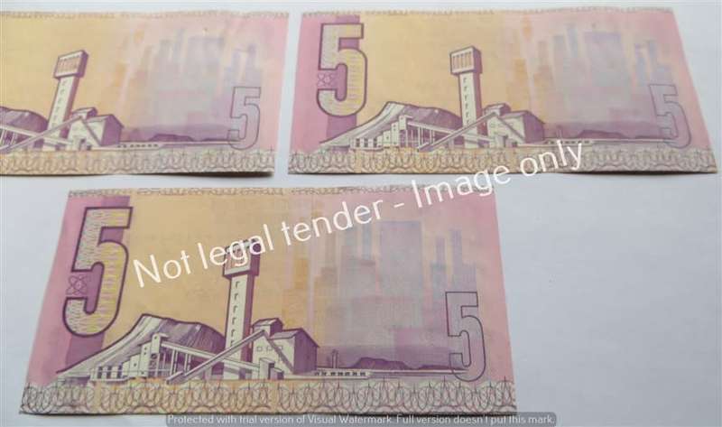 3 x CL Stals R5 Notes CG Prefix - 1 Bid for All