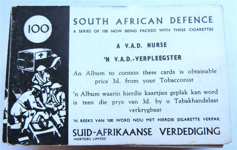 Hortors Ltd SA Defence Cigarette Cards - only 2 missing