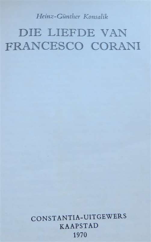 Die Liefde van Francesco Corani - Konsalik