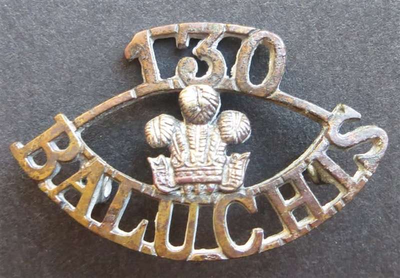 130 Beluchis WW1 Indian Regiment Shoulder Title