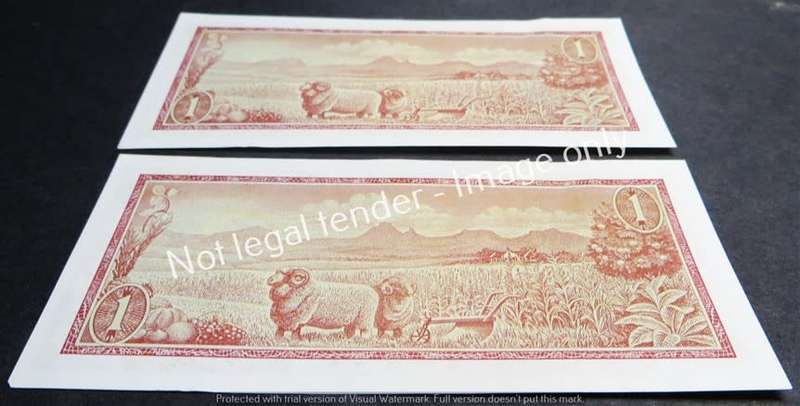 2 x TW de Jongh Consecutive No`s 3rd issue R1 Notes