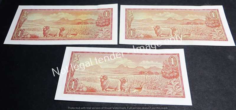 3 x TW de Jongh 3rd issue R1 Notes - 1 Bid