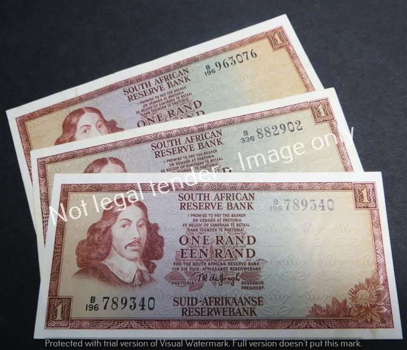 3 x TW de Jongh 2nd & 3rd issue R1 Notes - 1 Bid