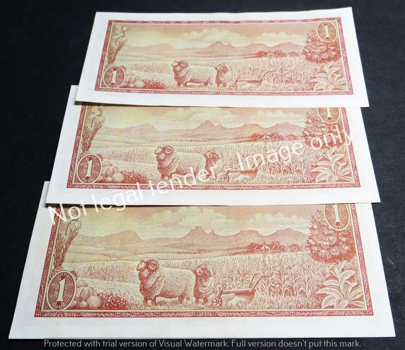 3 x TW de Jongh Consecutive B627 3rd issue R1 Notes - 1 Bid