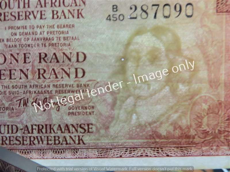 5 x TW de Jongh Consecutive No. B450 3rd issue R1 Notes - 1 Bid