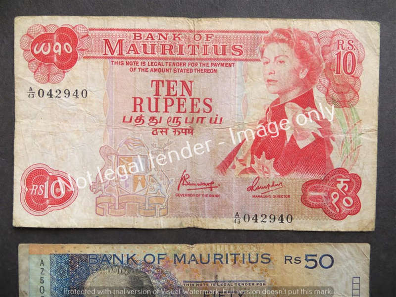 3 x Mauritius bank Notes - 1 Bid