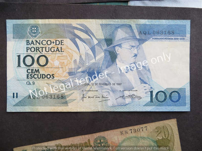 5 x Portugal bank Notes  -  1 Bid