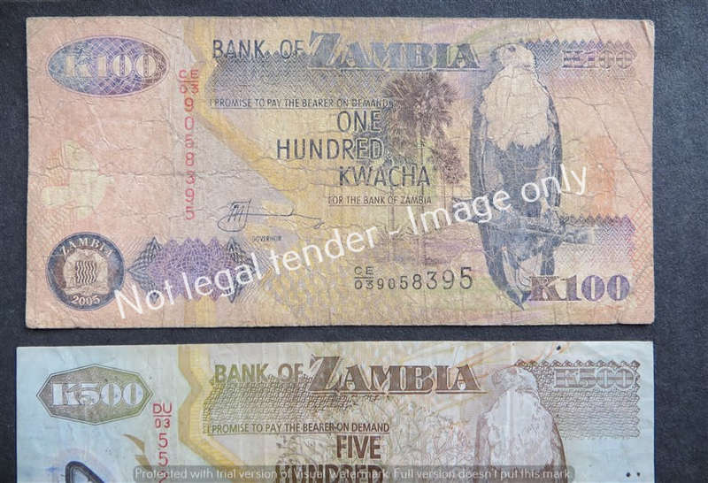 3 x Zambia bank Notes  -  1 Bid