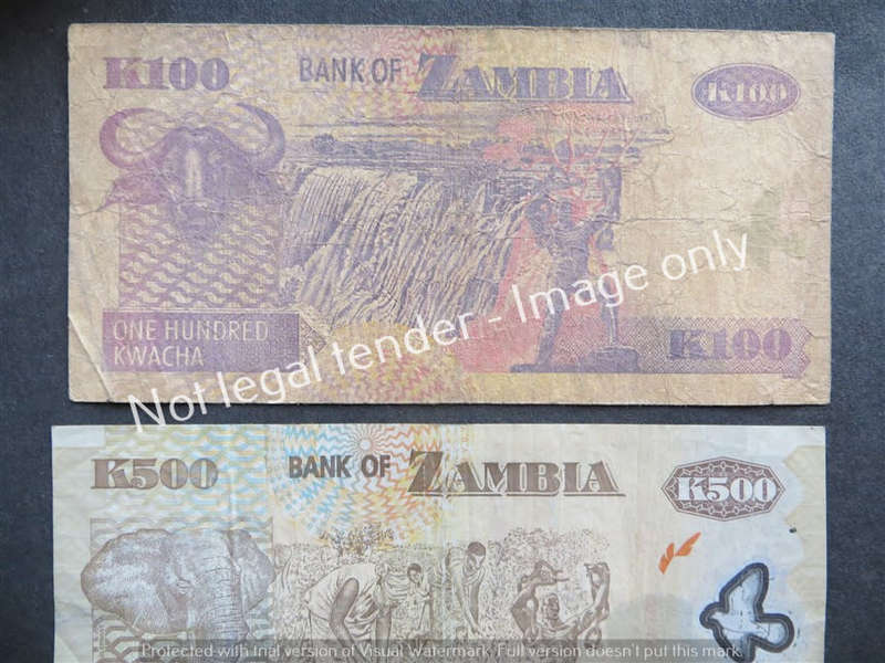 3 x Zambia bank Notes  -  1 Bid