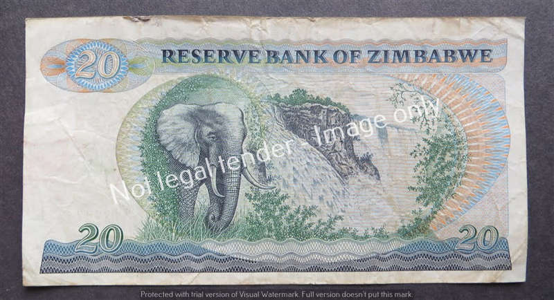 1994 Harare Zimbabwe $20 bank Note