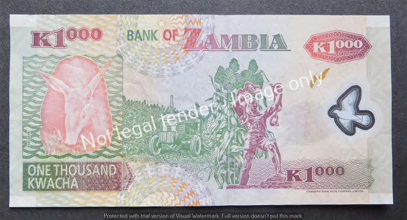 Zambia 1000 Kwacha bank Note 2005