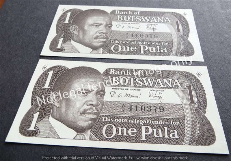 Botswana A2 Consecutive Number 1 Pila Notes - 1 Bid