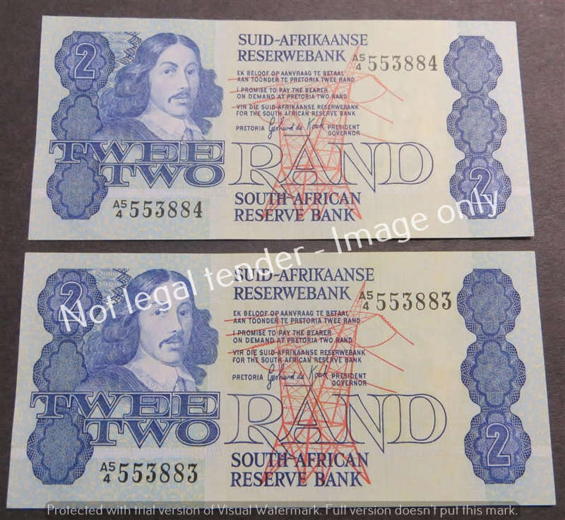 2 x GPC De Kock R2 Consecutive No. notes 2nd Issue