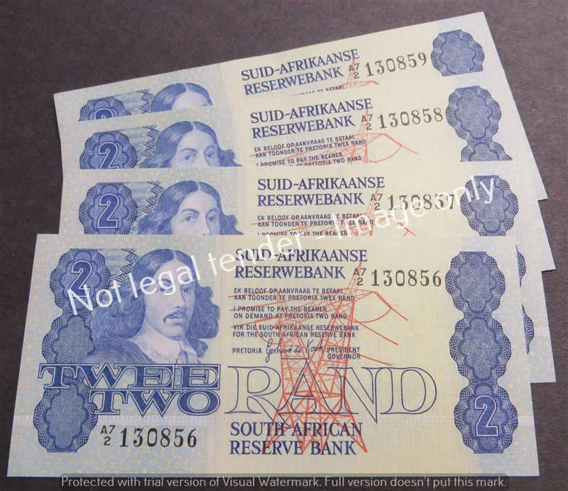 4 x GPC De Kock R2 Consecutive No. notes 2nd Issue