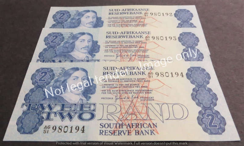 3 x GPC De Kock R2 Consecutive No. notes 2nd Issue