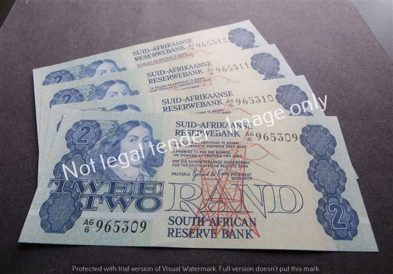 4 x GPC De Kock R2 Consecutive No. notes 2nd Issue