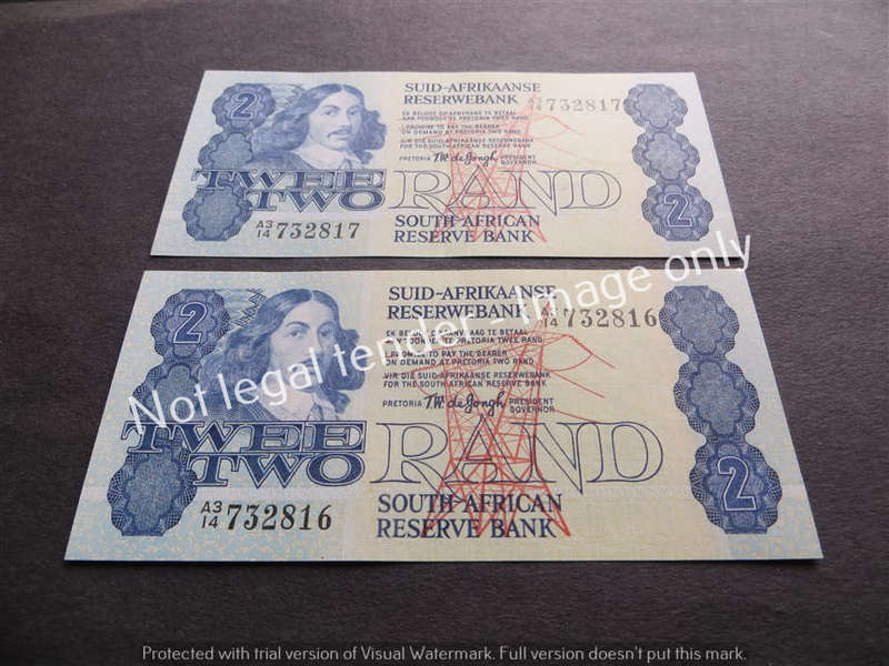 2 x TW De Jongh R2 Consecutive No. notes 4th Issue