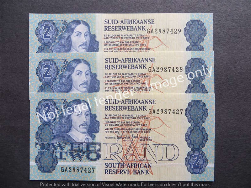 3 x GPC De Kock Consecutive No.R2 notes 3rd Issue