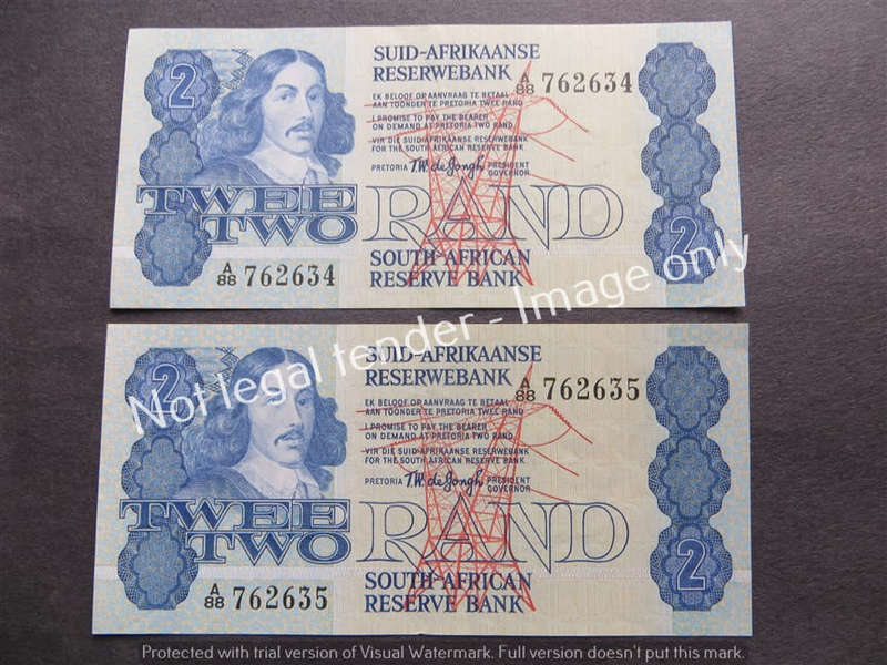 2 x TW De Jongh A88 Cons. No. R2 notes